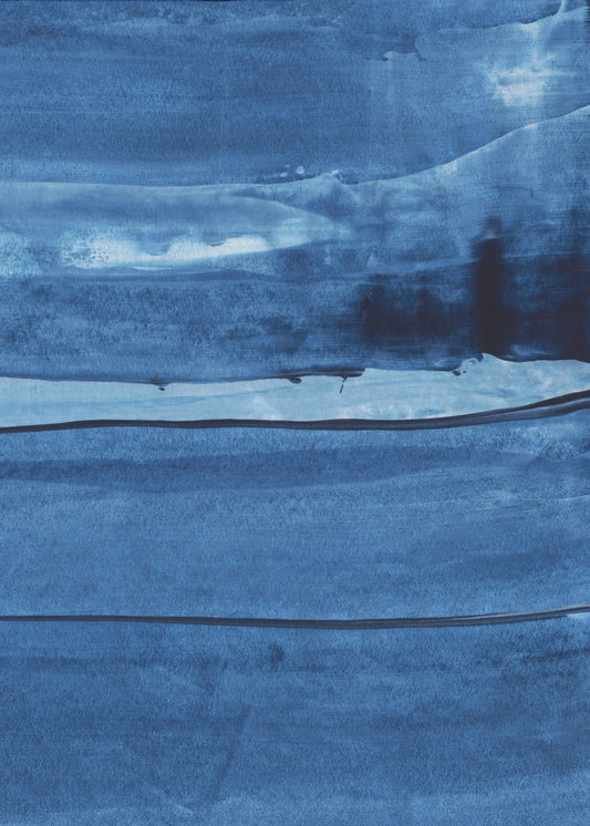 Blaue Textur mit fließenden vertikalen Linien | Poster