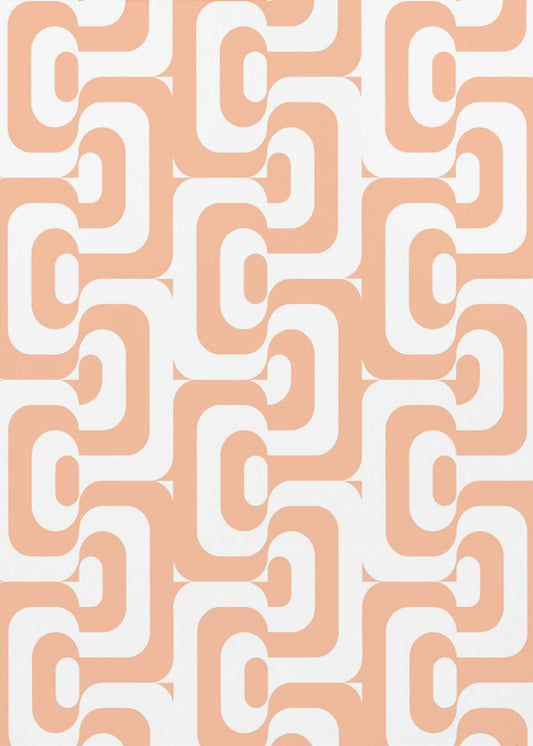 Retro-Muster Pfirsich Flaum | Poster