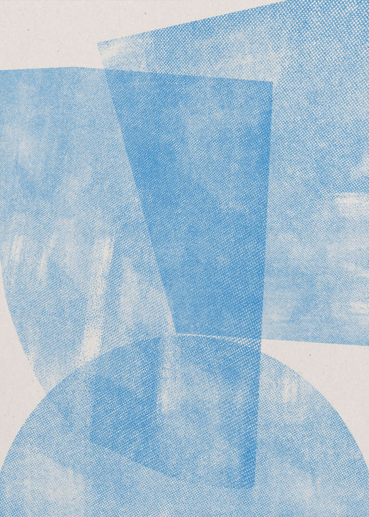 Blue Geometric Waves | Canvas