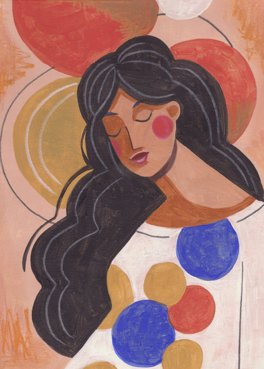 Frau in Gedanken | Poster