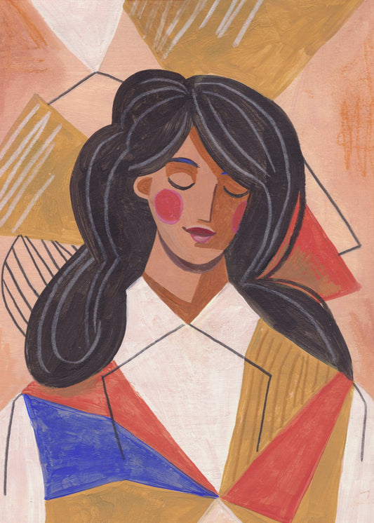 Frau in Gedanken | Poster