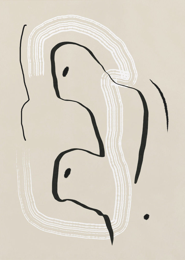 Liegende Akt-Linienkunst | Leinwand