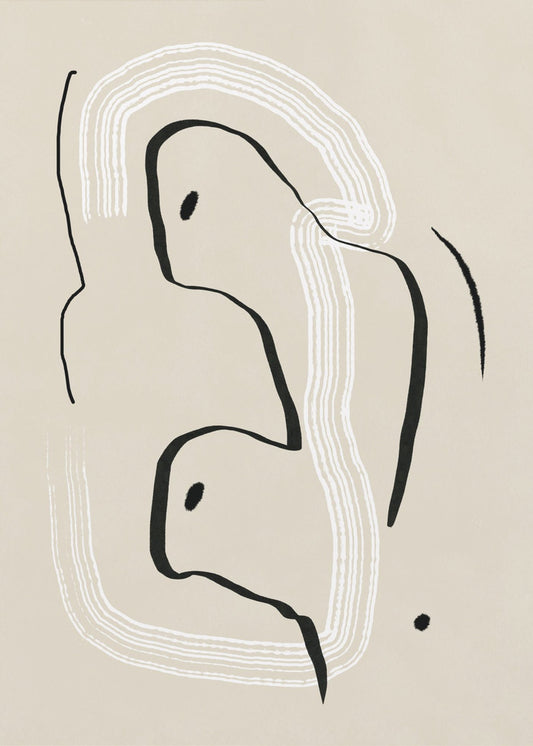 Liegende Akt-Linienkunst | Leinwand
