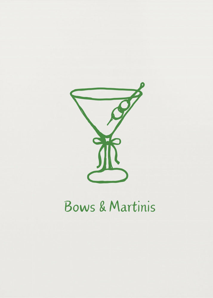 Green Bows and Martinis | Canvas