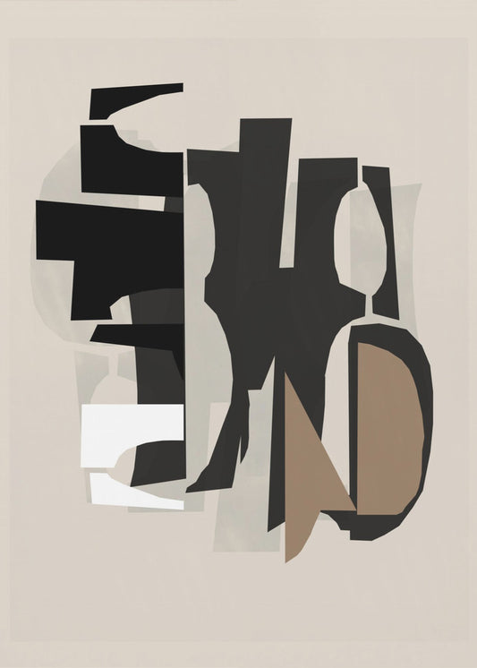 Schwarz-Weiß-Braun-Relief 2 | Poster