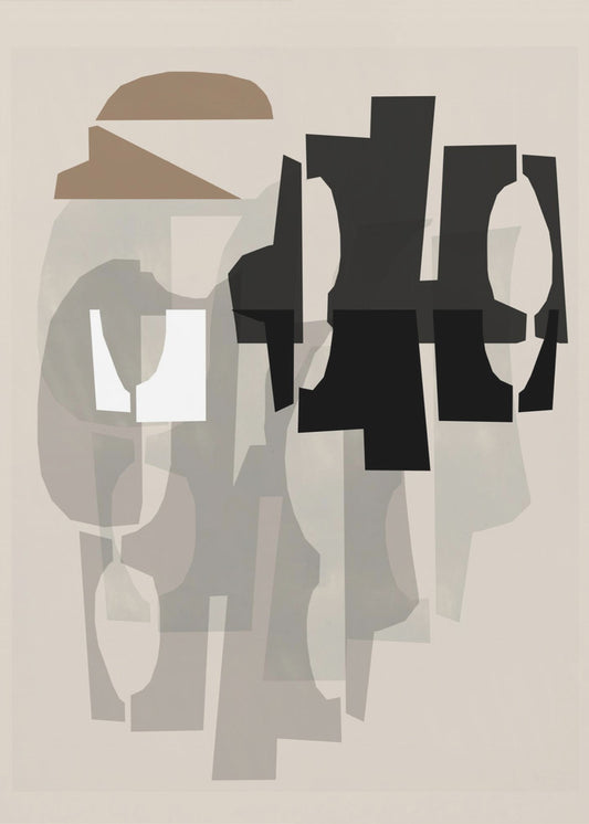 Schwarz-Weiß-Braun-Relief 1 | Poster
