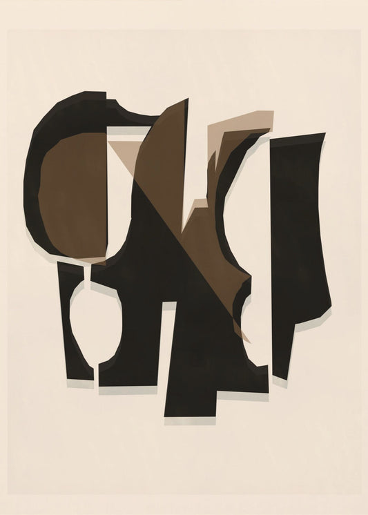 Schwarz-Weiß-Braun-Relief 3 | Poster