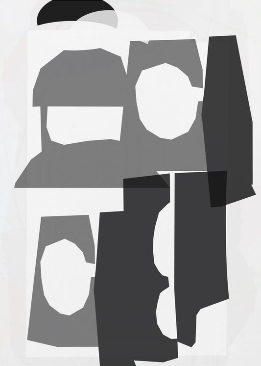 Schwarz-weiße ausgeschnittene Formen 3 | Poster