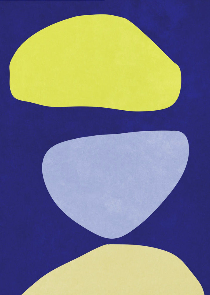 Abstrakte Formen Blau und Gelb | Poster
