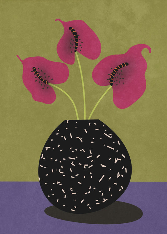 Schöne Blumen in der Vase | Leinwand