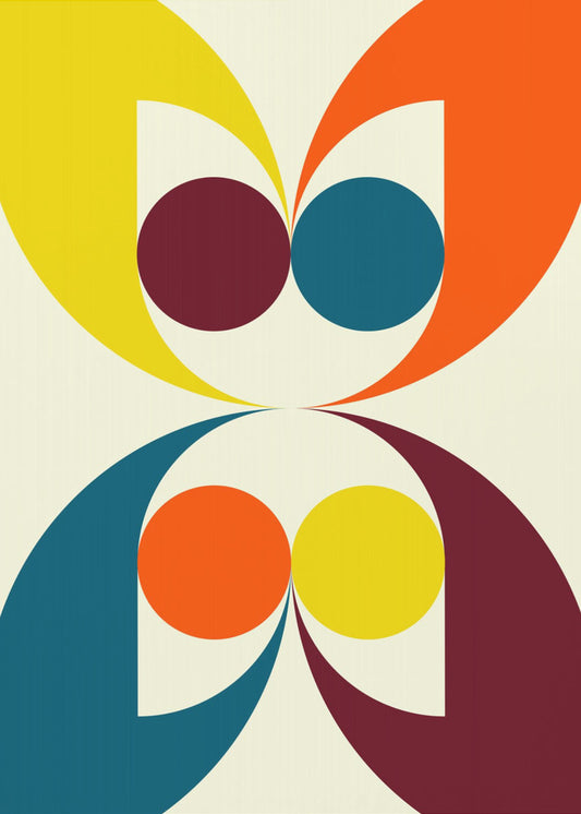 Colorful Symmetric Shapes and Circles | Canvas