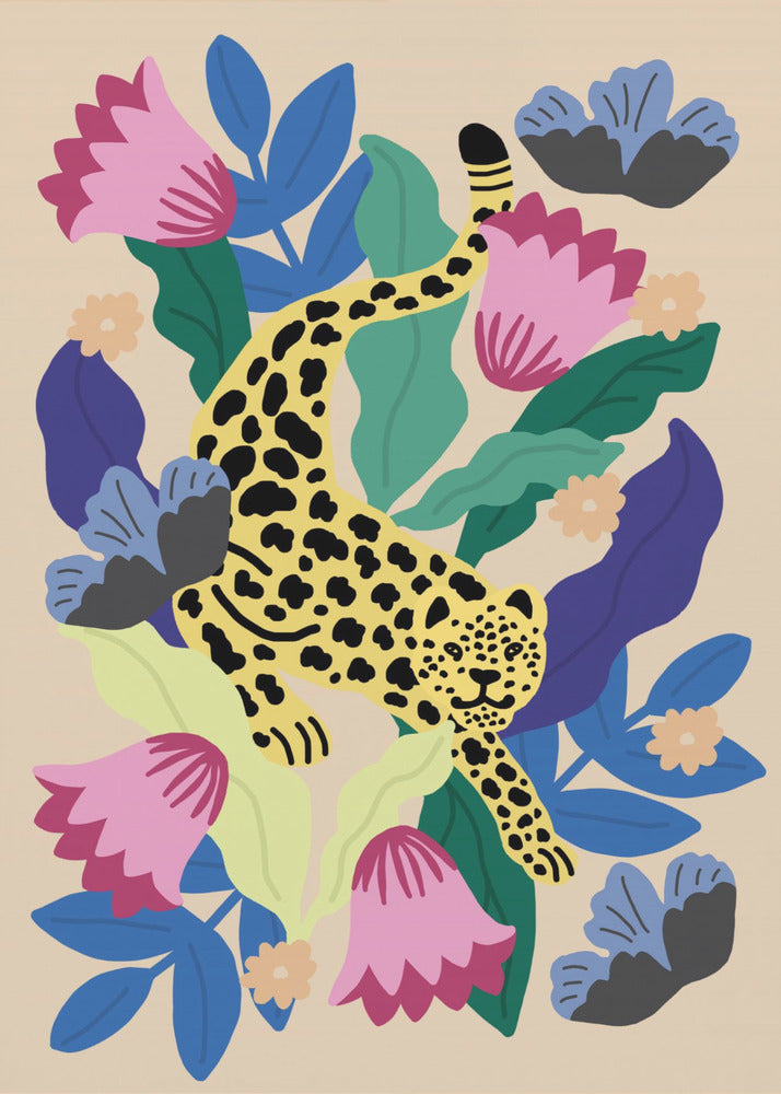 Blumenleopard | Leinwand
