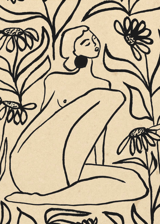 Mädchen im Sonnenblumenfeld | Leinwand