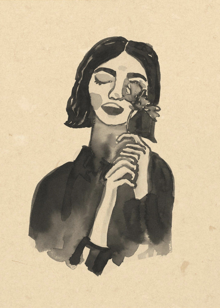 Mädchen mit Blume | Poster