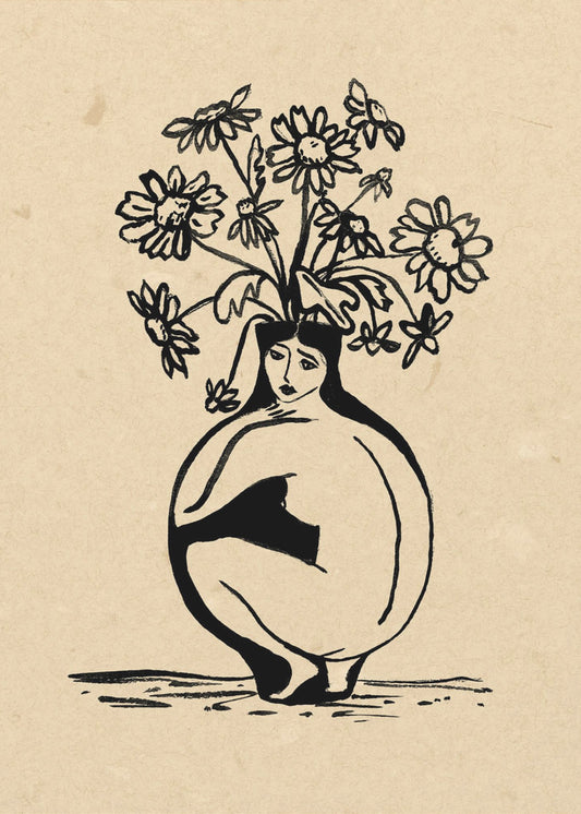 Frau in Vase | Poster