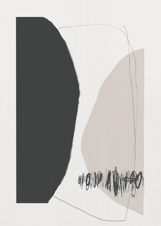 Organische Formen und Linien in neutralen Tönen | Poster