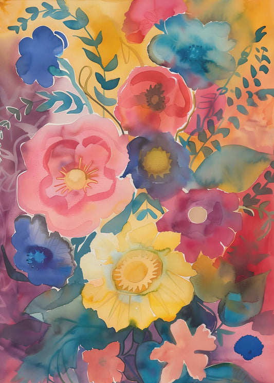 Aquarell Blumen Nr. 6 | Leinwand