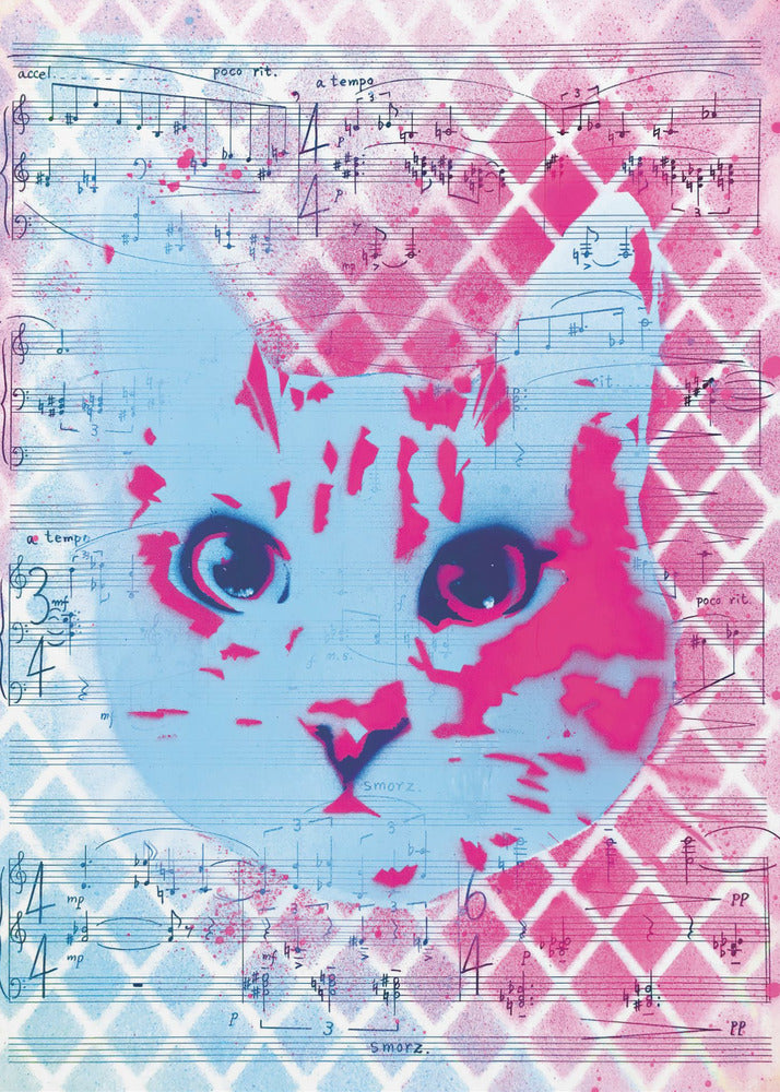 Musikalische Katze | Leinwand