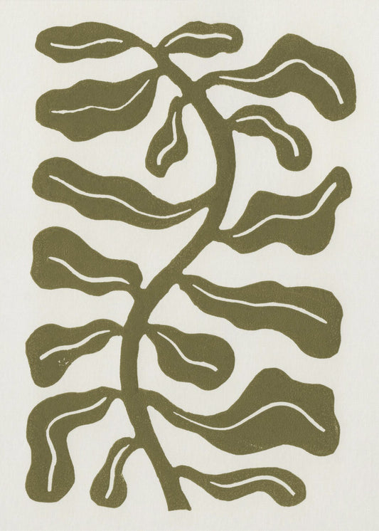 Windgeküsste Pflanze / Olivgrün | Poster
