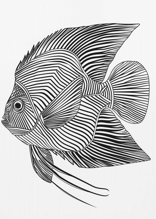 Linienkunst Fisch | Leinwand