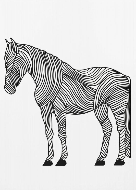 Linienkunst Pferd | Leinwand