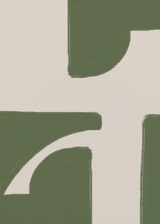 Grüner geometrischer Fluss | Leinwand