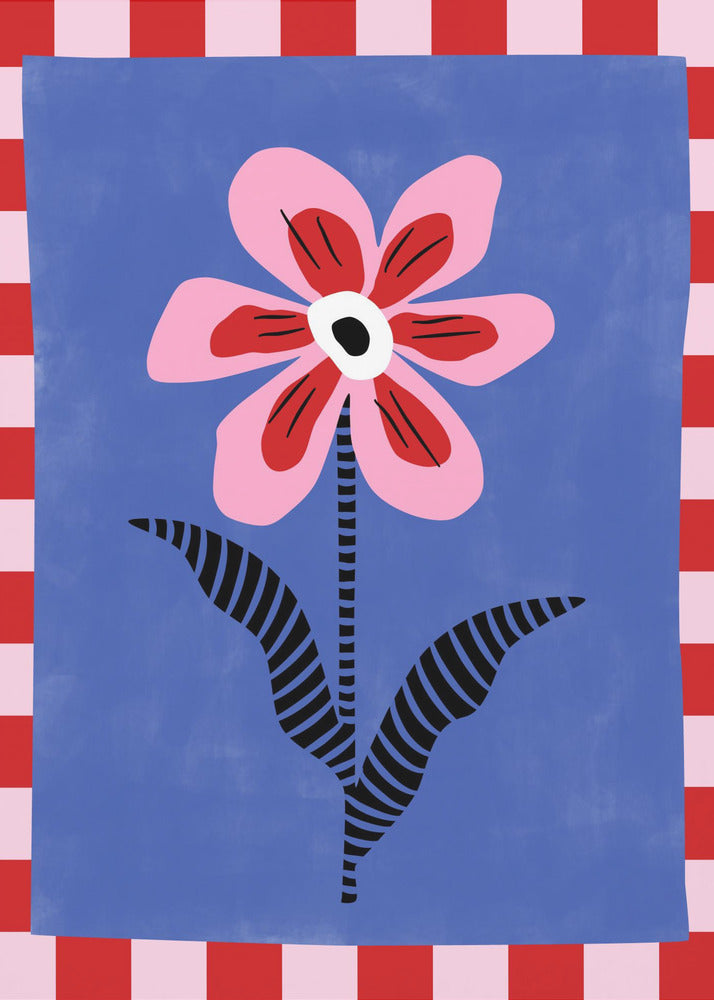Flower with Pink Petals and Striped Leaves | Poster