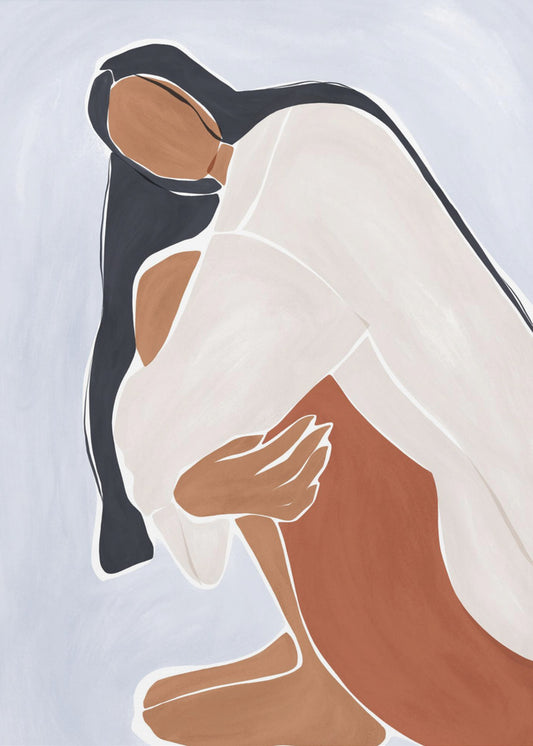 Woman Embracing Herself Print By Ivy Green Illustrations | Canvas