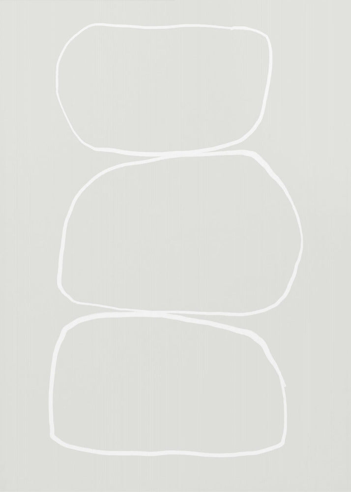 Drei handgezeichnete weiße Steine | Poster