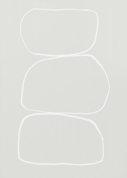 Drei handgezeichnete weiße Steine | Poster