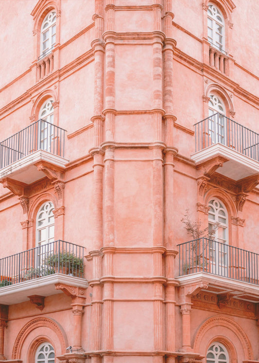 Pastellrosa Umbrien | Italien Reisefotografie | Poster