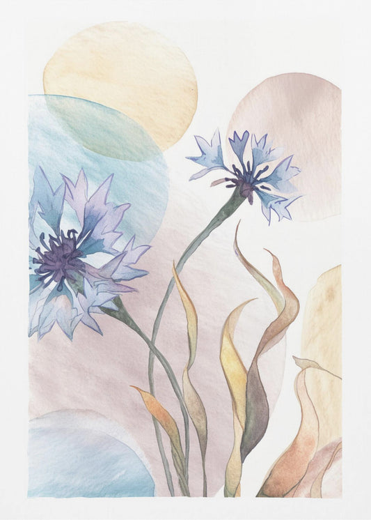 Aquarell Kornblumen | Leinwand