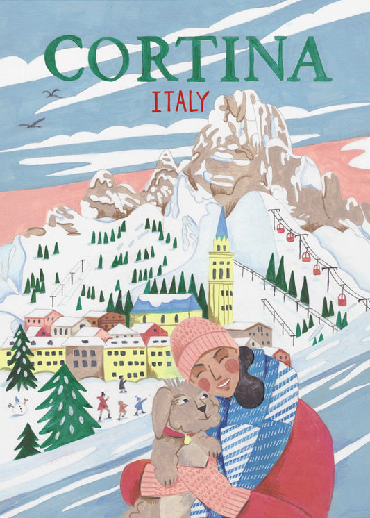 Reiseposter Frau in Cortina, Italien | Poster