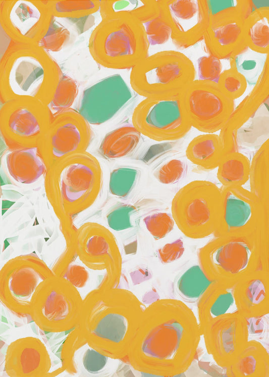 Orange und grüne Kreise | Poster