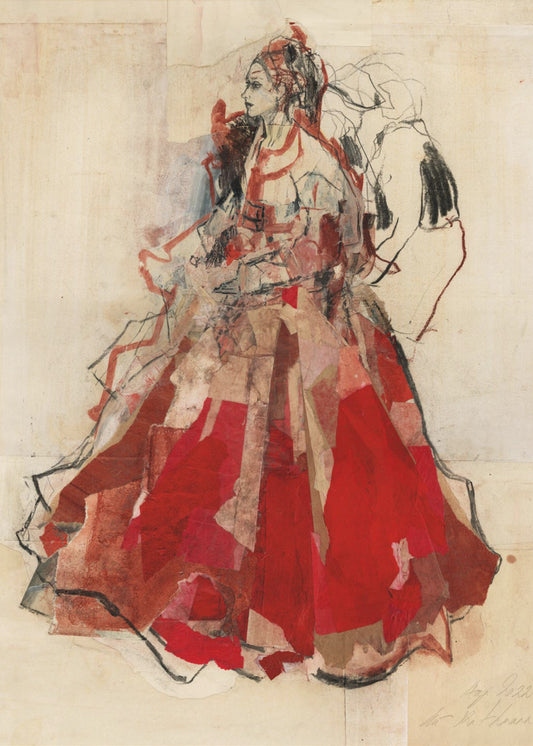 Woman in a Vibrant Red Dress | Canvas