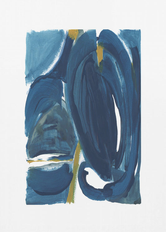 Marineblau Gold Abstrakt 1 | Poster