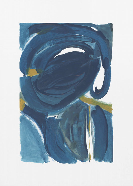 Marineblau Gold Abstrakt 2 | Poster