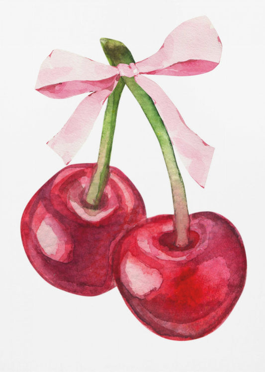 Rote Kirschrosa Schleife | Poster