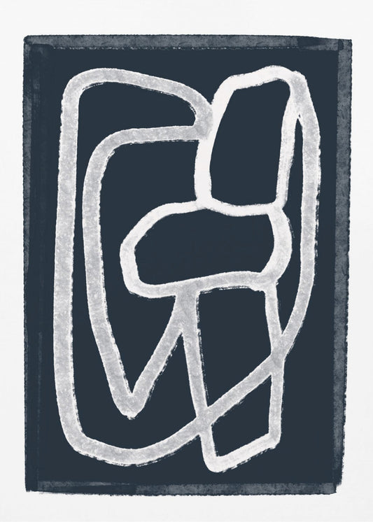 Marineblaue abstrakte Linien | Poster
