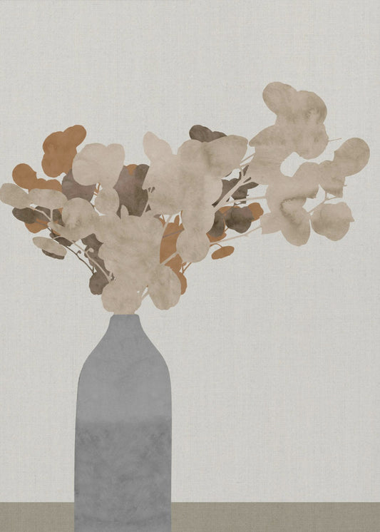 Rostbraune Trockenblumen in einer Vase auf dem Tisch 1 Jpg | Poster