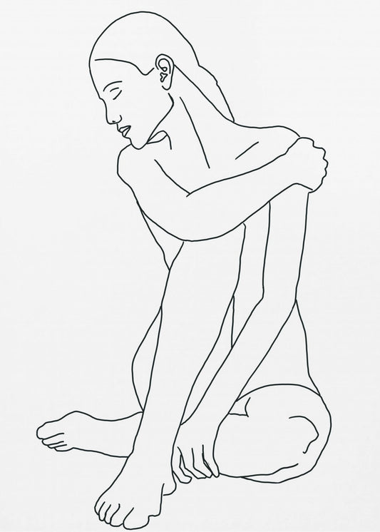 Linienzeichnung Frauenpose | Poster