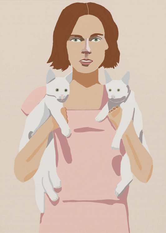 Dame mit Kätzchen | Poster