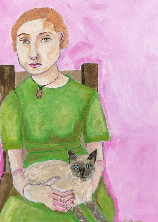 Dame mit Katze | Poster