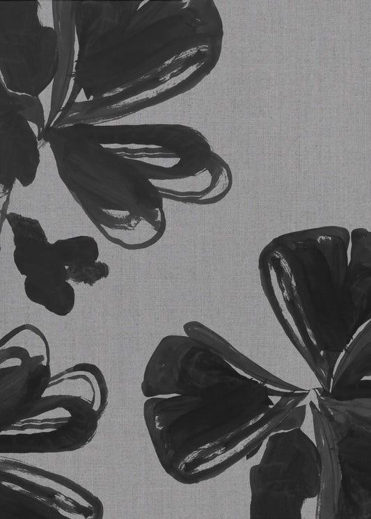 Schwarzes Blumenmuster 4 | Leinwand