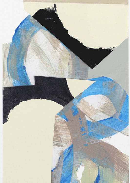 Blau Neutral Beige Schwarz 1 | Poster