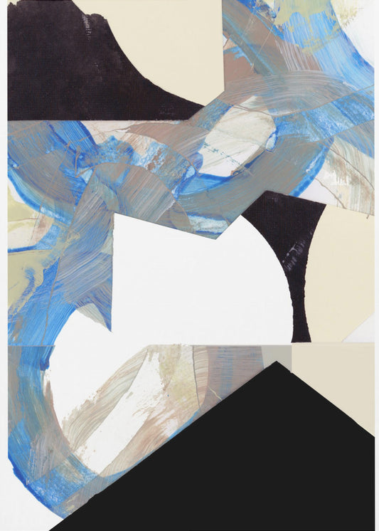 Blau Neutral Beige Schwarz 2 | Poster