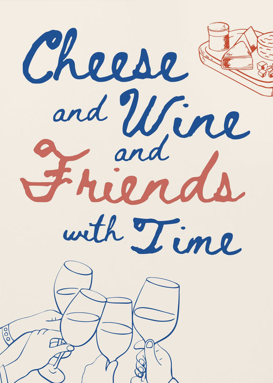 Cheese and wine..., Text + Illustration | Canvas