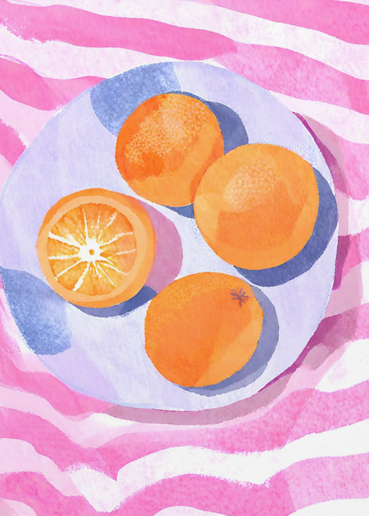 Orangen auf Teller | Leinwand