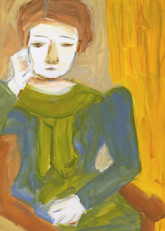 Denkende Dame | Leinwand