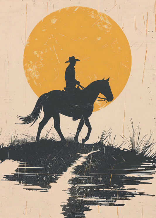 Cowboy im Sonnenuntergang | Poster